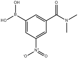 3-(二甲基氨甲酰基)-5-硝基苯基硼酸 结构式