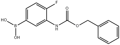 (3-(((苄氧基)羰基)氨基)-4-氟苯基)硼酸 结构式