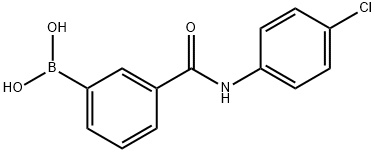 3-(4-氯苯基氨甲酰基)苯基硼酸 结构式
