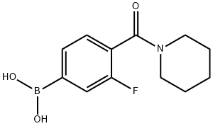 3-氟-4-(哌啶-1-羰基)苯基硼酸 结构式
