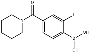 2-氟-4-(1-哌啶基羰基)苯硼酸 结构式