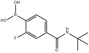 4-叔丁基氨基甲酰基-2-氟苯硼酸 结构式