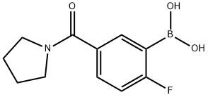 2-氟-5-(吡咯啉-1-羰基)苯基硼酸 结构式