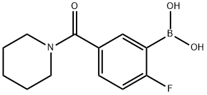 2-氟-5-(哌啶-1-羰基)苯基硼酸 结构式