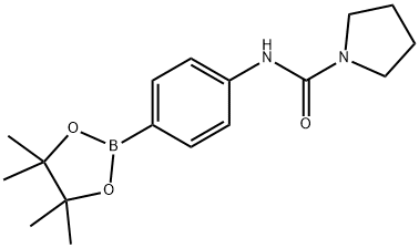 4-(吡咯啉基羰基氨基)苯基硼酸频哪醇酯 结构式