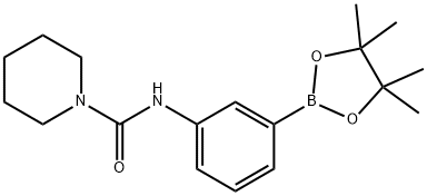 N-(3-(4,4,5,5-Tetramethyl-1,3,2-dioxaborolan-2-yl)phenyl)piperidine-1-carboxamide 结构式
