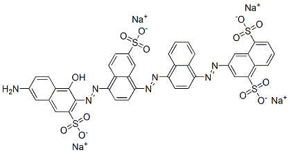 tetrasodium 3-[[4-[[4-[(6-amino-1-hydroxy-3-sulphonato-2-naphthyl)azo]-7-sulphonato-1-naphthyl]azo]-1-naphthyl]azo]naphthalene-1,5-disulphonate 结构式