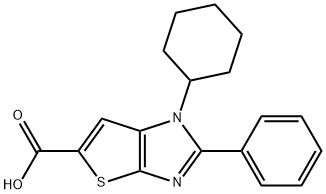 1H-Thieno[2,3-d]imidazole-5-carboxylic  acid,  1-cyclohexyl-2-phenyl- 结构式