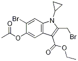 ethyl 5-acetoxy-6-broMo-2-(broMoMethyl)-1-cyclopropyl-1H-indole-3-carboxylate 结构式