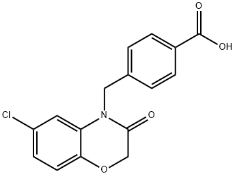 4-[(6-Chloro-2,3-dihydro-3-oxobenzo[b][1,4]oxazin-4-yl)methyl]benzoic acid, 4-(4-Carboxybenzyl)-6-chloro-2,3-dihydro-3-oxo-4H-1,4-benzoxazine 结构式