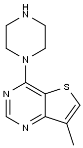 7-Methyl-4-(piperazin-1-yl)thieno[3,2-d]pyrimidine 结构式