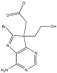 2-(6-氨基-8-溴-9H-嘌呤-9-基)乙基乙酸酯 结构式