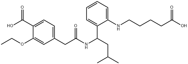 2-去哌啶基-2-(5-羧基戊胺)瑞格列奈 结构式