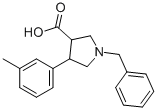 1-BENZYL-4-(3-METHYL-PHENYL)-PYRROLIDINE-3-CARBOXYLIC ACID 结构式