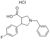 1-BENZYL-4-(4-FLUORO-PHENYL)-PYRROLIDINE-3-CARBOXYLIC ACID HYDROCHLORIDE 结构式