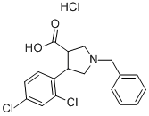 1-BENZYL-4-(2,4-DICHLORO-PHENYL)-PYRROLIDINE-3-CARBOXYLIC ACID HYDROCHLORIDE 结构式