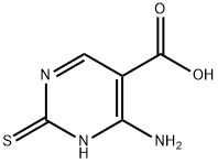 嘧啶-5-甲酸,4-氨基-2-巯基- 结构式