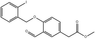 [3-烯醛-4-(2-碘苄氧基)苯基]乙酸甲酯 结构式