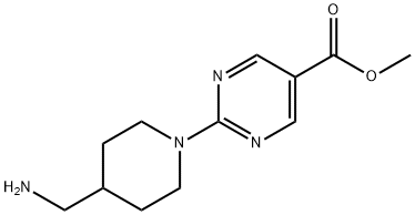 2-[4-(氨基甲基)-1-哌啶基]-5-嘧啶羧酸甲酯 结构式
