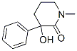 3-hydroxy-1-methyl-3-phenyl-2-piperidinone 结构式