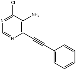 4-氯-6-(苯基乙炔基)嘧啶-5-胺 结构式