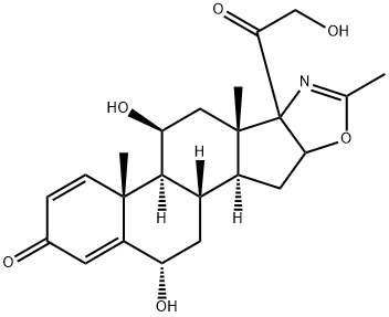 (6a,11,16)-Trihydroxy-2'-methyl-5'H-pregna-1,4-dieno[17,16-d]oxazole-3,20-dione 结构式