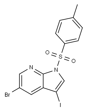 5-溴-3-碘-1-[(4-甲基苯基)磺酰基]-1H-吡咯并[2,3-B]吡啶 结构式