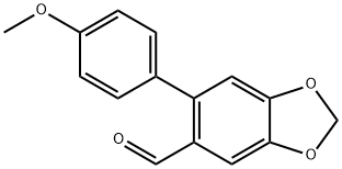 6-(4-甲氧基苯基)苯并[D][1,3]二氧戊环-5-甲醛 结构式