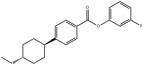 4'-反式-乙基环己基苯甲酸 3-氟苯酯 结构式