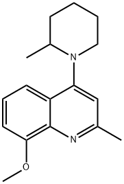 Quinoline, 8-methoxy-2-methyl-4-(2-methylpiperidino)- 结构式