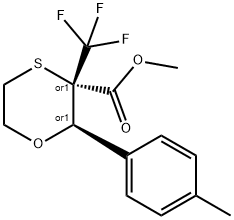 (2R,3S)-METHYL 2-P-TOLYL-3-(TRIFLUOROMETHYL)-1,4-OXATHIANE-3-CARBOXYLATE 结构式