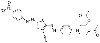 2,2'[[4-[[3-cyano-5-[(4-nitrophenyl)azo]-2-thienyl]azo]phenyl]imino]diethyl diacetate  结构式