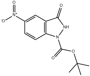 1H-Indazole-1-carboxylic acid, 2,3-dihydro-5-nitro-3-oxo-, 1,1-diMethylethyl ester 结构式