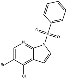 5-溴-4-氯-1-(苯磺酰基)-1H-吡咯并[2,3-B]吡啶 结构式