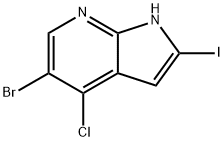 5-broMo-4-chloro-2-iodo-1H-pyrrolo[2,3-b]pyridine 结构式