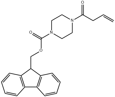 4-(1-氧代-3-丁烯-1-基)-1-哌嗪甲酸-9H-芴-9-甲酯 结构式