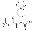 N-BOC-氨基-(1,4-二氧氮螺[4.5]葵-8-基)乙酸 结构式