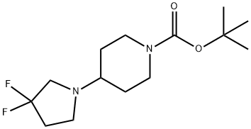 4-(3,3-二氟吡咯烷-1-基)哌啶-1-羧酸叔丁酯 结构式