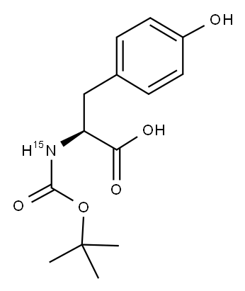 (叔丁氧羰基)-L-酪氨酸-15N 结构式