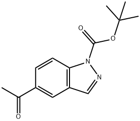 1-(1H-吲唑-5-基)乙酮-1-甲酸叔丁酯 结构式