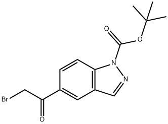 1H-Indazole-1-carboxylicacid,5-(2-broMoacetyl)-,1,1-diMethylethylester 结构式