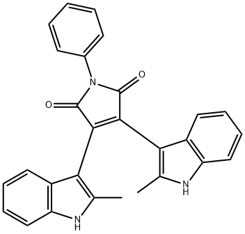 3,4-BIS-(2-METHYL-1H-INDOL-3-YL)-1-PHENYL-PYRROLE-2,5-DIONE 结构式