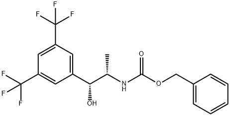 [(1S,2R)-2-[3,5-双(三氟甲基)苯基]-2-羟基-1-甲基乙基]氨基甲酸苄酯 结构式