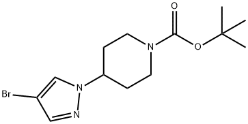 4-(4-溴吡唑-1-基)哌啶-1-甲酸叔丁酯 结构式