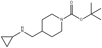 4-[(环丙基氨基)甲基]-1-哌啶甲酸叔丁酯 结构式