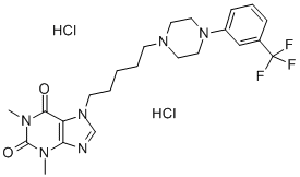 7-(5-(4-(m-Trifluoromethylphenyl)-1-piperazinyl)pentyl)theophylline di hydrochloride 结构式