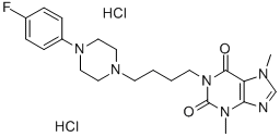 1-(4-(4-(p-Fluorophenyl)-1-piperazinyl)butyl)theobromine dihydrochlori de 结构式