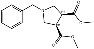 1-苄基吡咯烷-3,4-二甲酸二甲酯 结构式