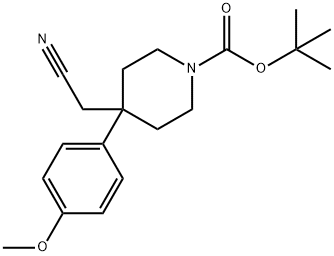 tert-butyl 4-(cyanomethyl)-4-(4-methoxyphenyl)piperidine-1-carboxylate 结构式