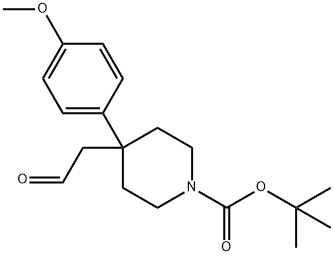 1-Piperidinecarboxylic acid, 4-(4-Methoxyphenyl)-4-(2-oxoethyl)-,1,1-diMethylethyl ester 结构式